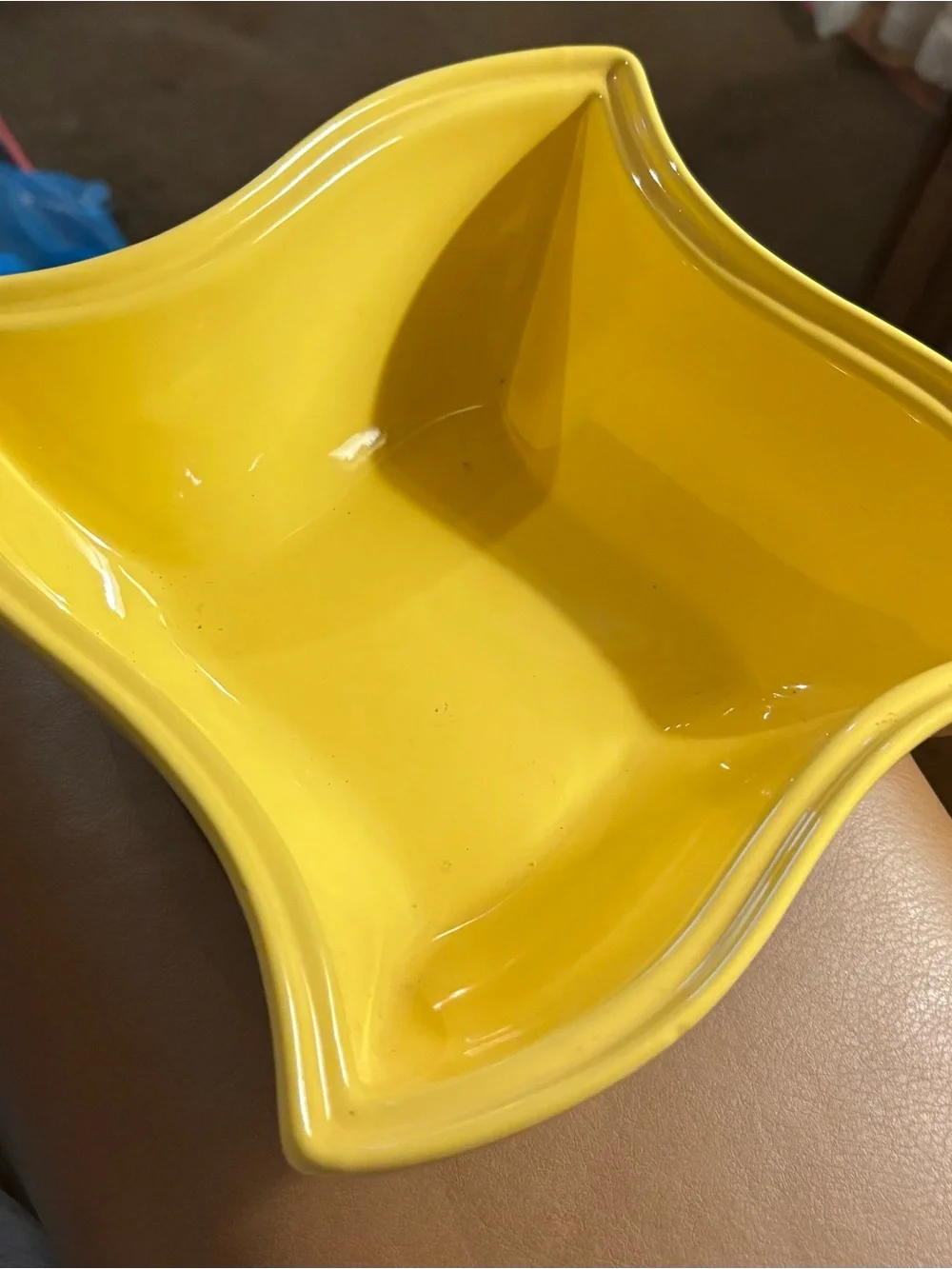 Godinger Yellow Ceramic Covered Casserole with Chrome Stand